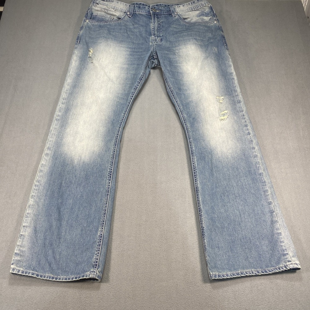 Buffalo David Bitton Men's Jeans 38x32 Slim Bootcut Light Wash Blue